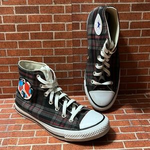 ❤️ World Peace Converse CTAS Hi Black Gray Red Plaid Shoes 167415F M6 / …